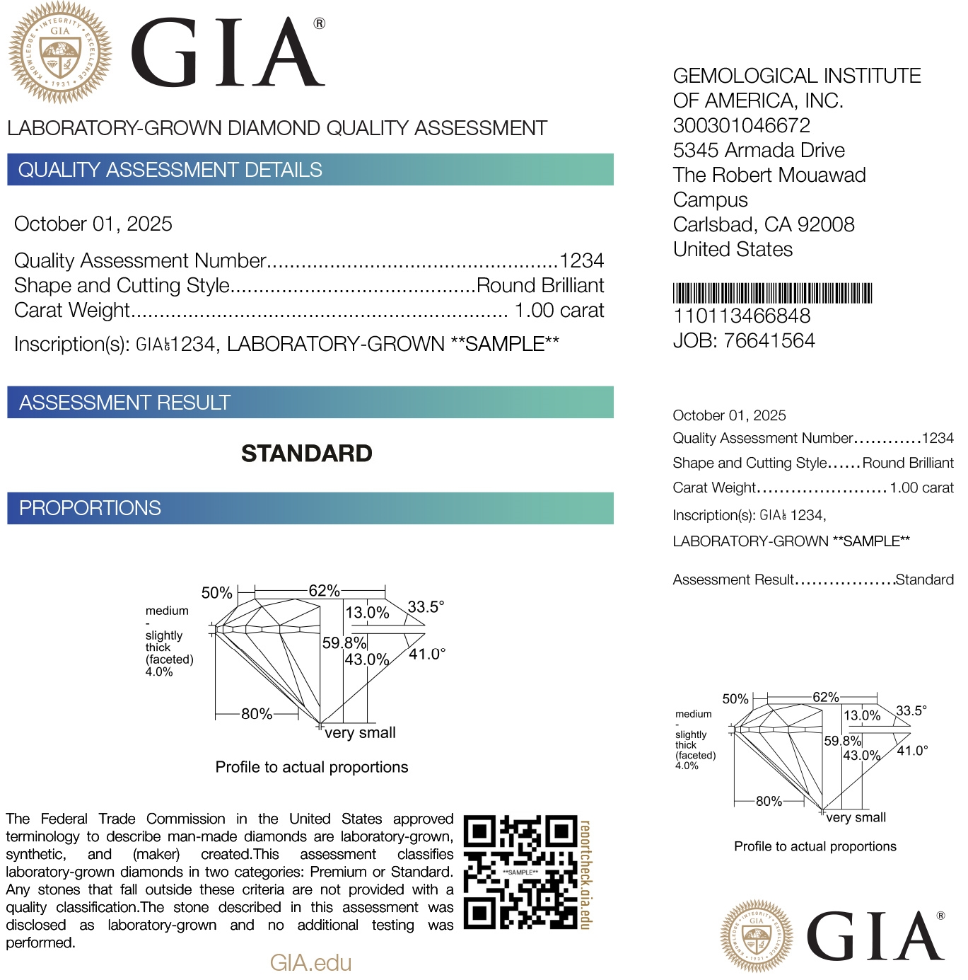 Sample image of the GIA Laboratory-Grown Diamond Assessment document

